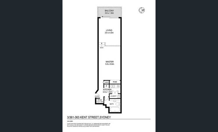 Floorplan of Homely unit listing, 361 Kent Street, Sydney NSW 2000