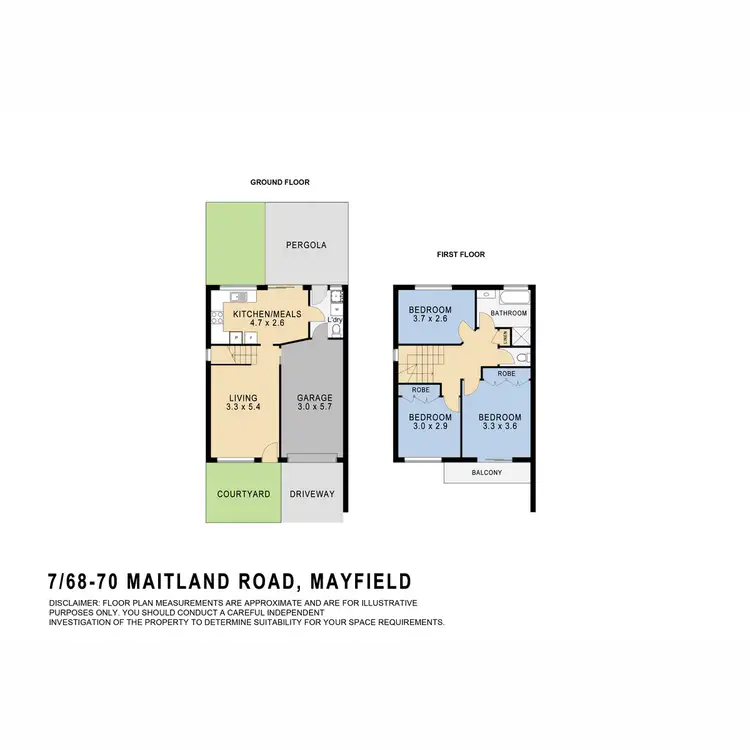 Floorplan of Homely townhouse listing, 7/68 Maitland Road, Mayfield NSW 2304