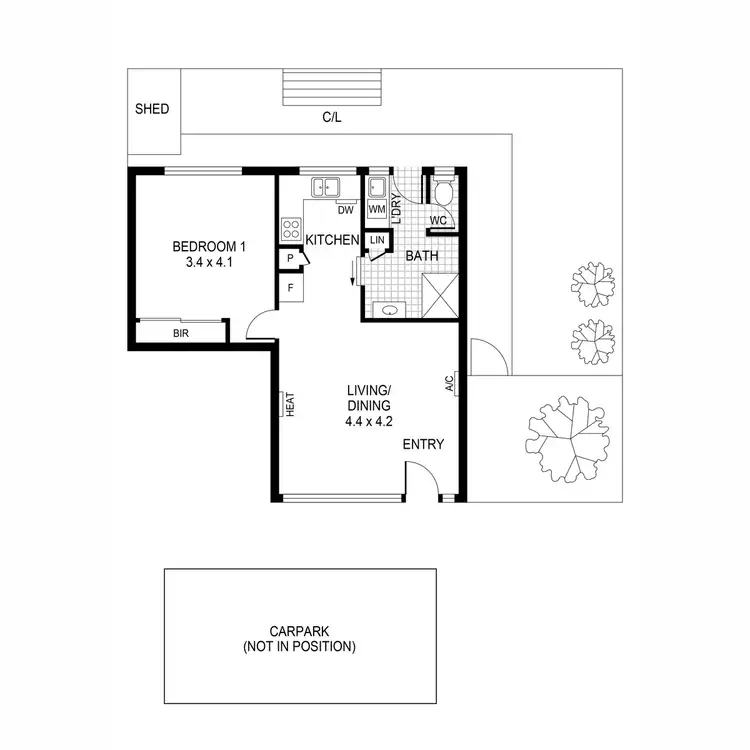 Floorplan of Homely unit listing, 1/18A Roslyn Road, Belmont VIC 3216