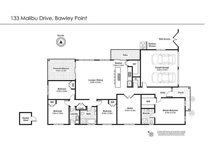 Floorplan of Homely house listing, 133 Malibu Drive, Bawley Point NSW 2539