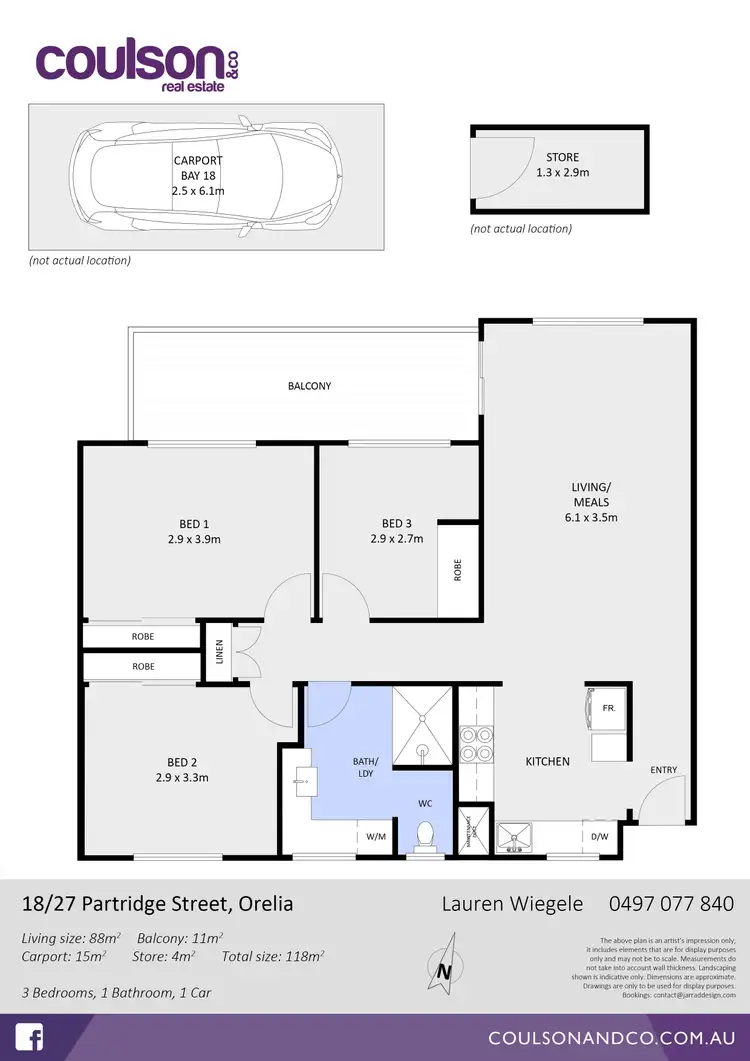 Floorplan of Homely apartment listing, 18/27 Partridge Street, Orelia WA 6167