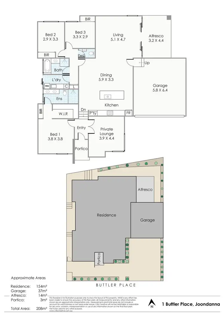 Floorplan of Homely house listing, 1 Buttler Place, Joondanna WA 6060