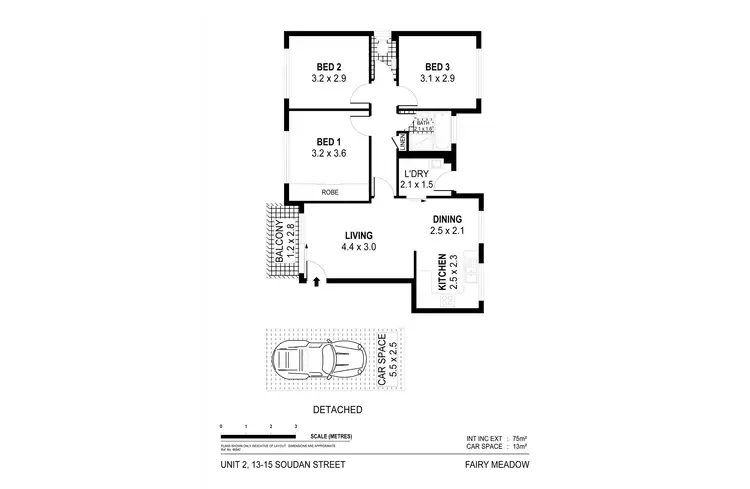 Floorplan of Homely unit listing, 2/13 Soudan Street, Fairy Meadow NSW 2519