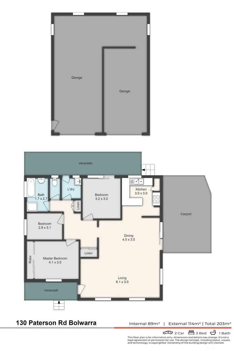 Floorplan of Homely house listing, 130 Paterson Road, Bolwarra NSW 2320
