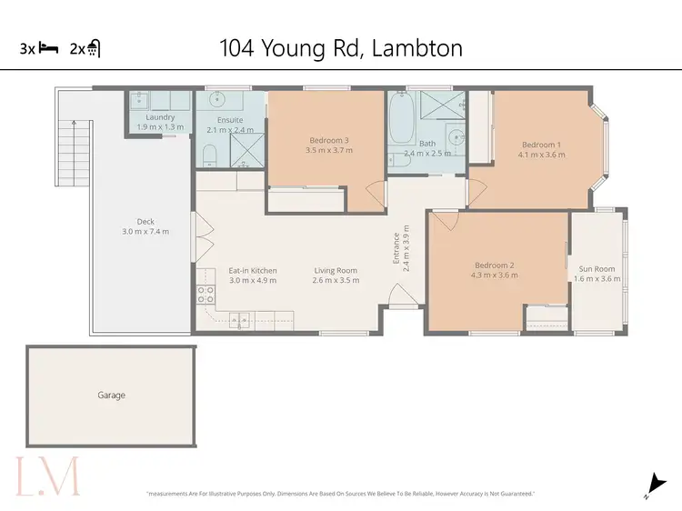 Floorplan of Homely house listing, 104 Young Road, Lambton NSW 2299