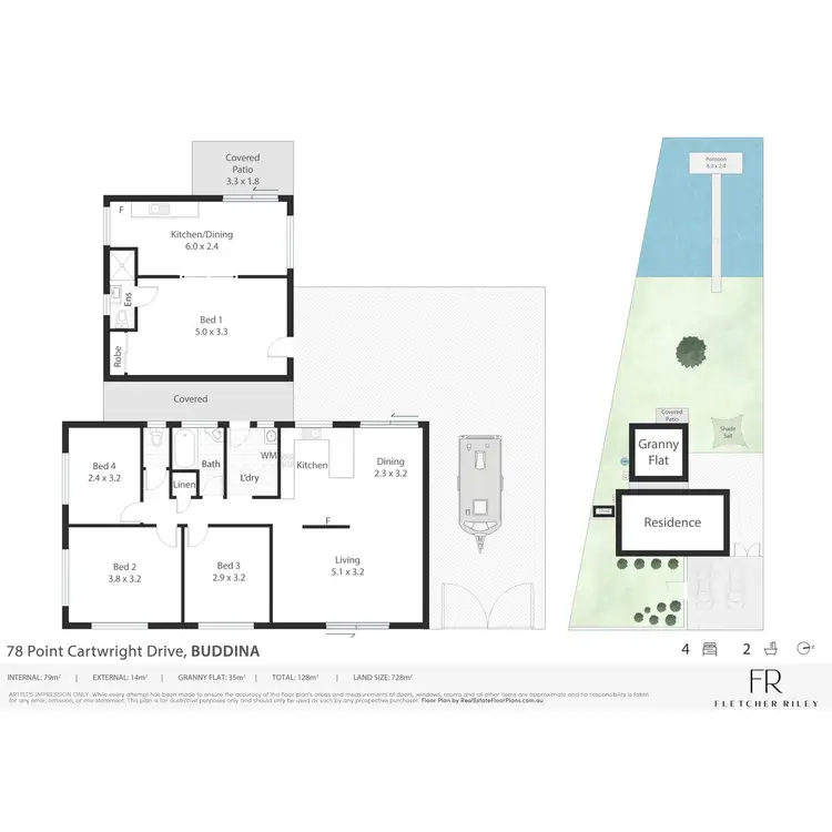 Floorplan of Homely house listing, 78 Point Cartwright Drive, Buddina QLD 4575