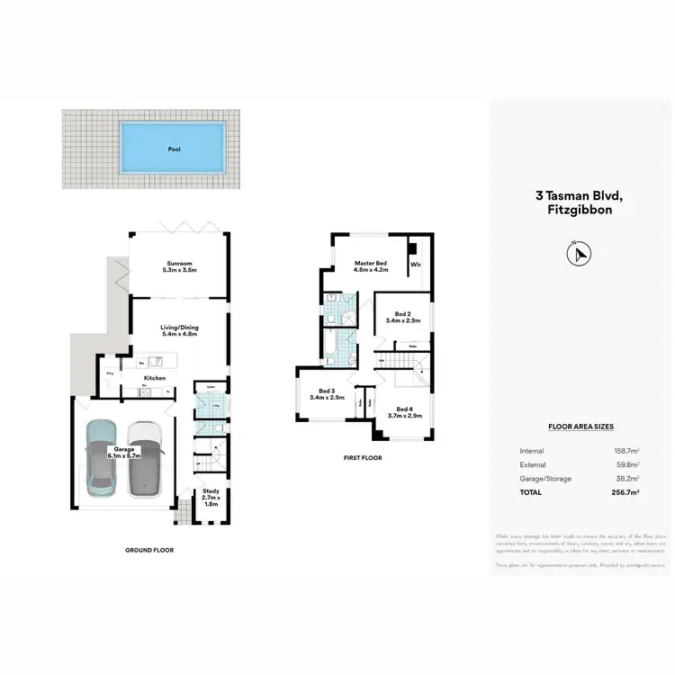 Floorplan of Homely house listing, 3 Tasman Boulevard, Fitzgibbon QLD 4018