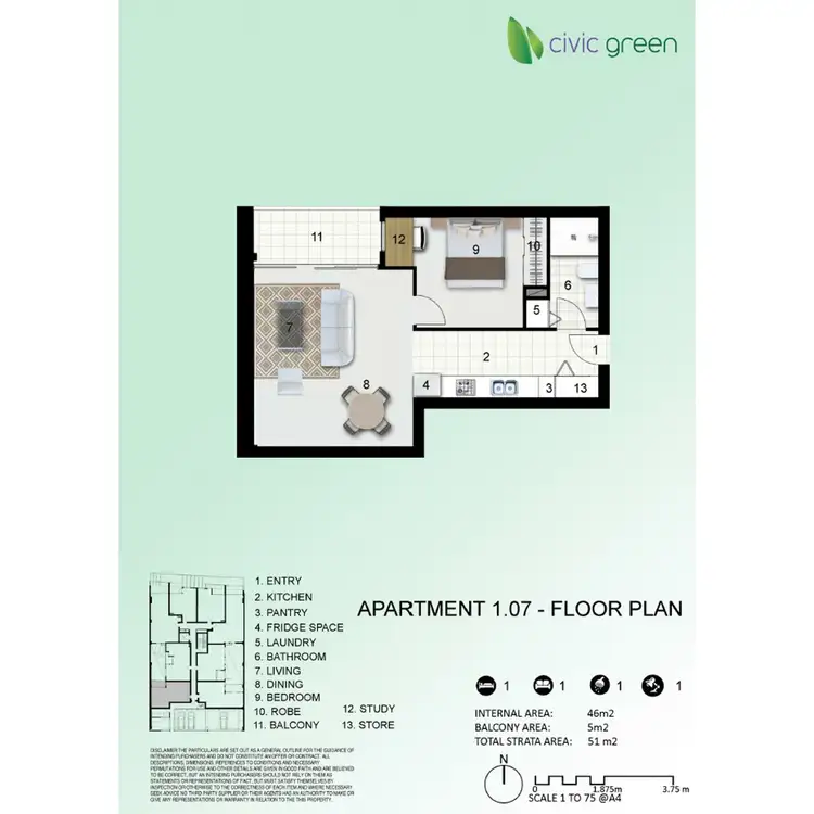 Floorplan of Homely unit listing, 107/267-269 King Street, Newcastle NSW 2300