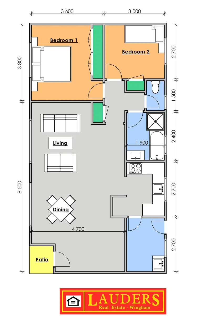 Floorplan of Homely unit listing, 4/15 - 17 Bahanas Close, Wingham NSW 2429
