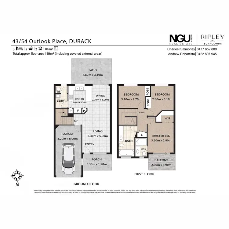 Floorplan of Homely unit listing, 43/54 Outlook Place, Durack QLD 4077