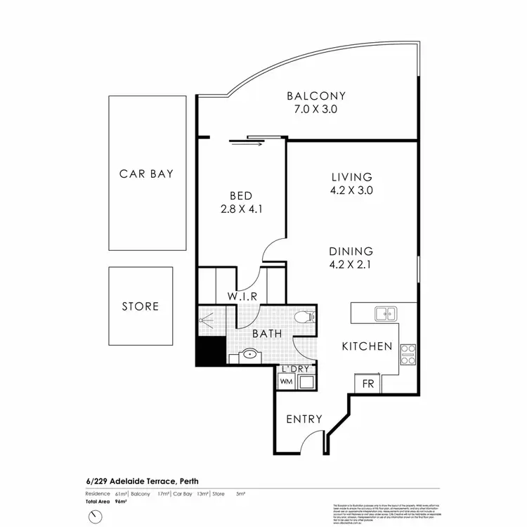 Floorplan of Homely apartment listing, 6/229 Adelaide Terrace, Perth WA 6000
