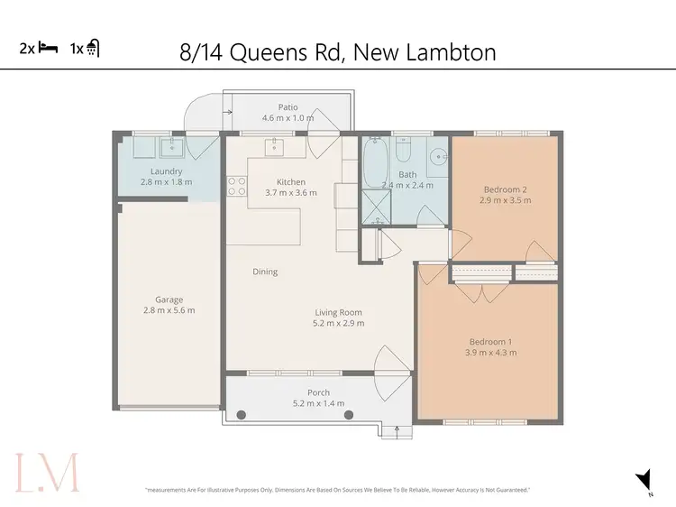 Floorplan of Homely unit listing, 8/14 Queens Road, New Lambton NSW 2305