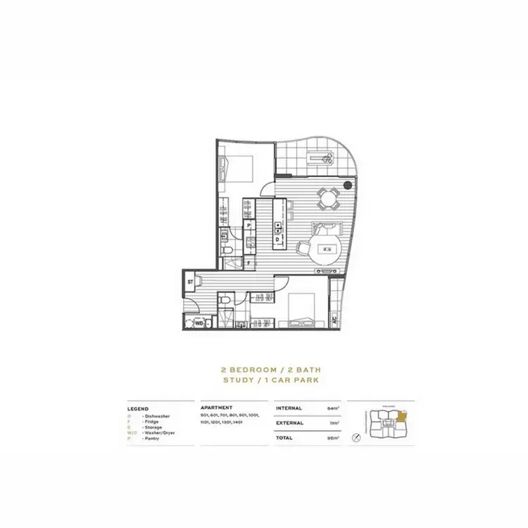 Floorplan of Homely apartment listing, 1001/139 Scarborough Street, Southport QLD 4215