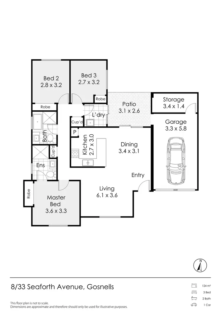 Floorplan of Homely villa listing, 8/33 Seaforth Avenue, Gosnells WA 6110