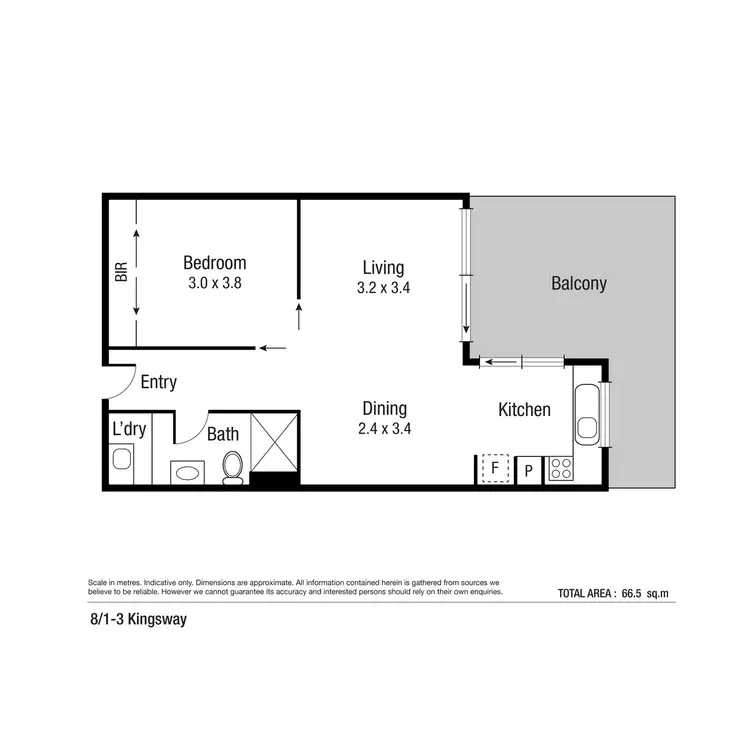 Floorplan of Homely apartment listing, 8/1-3 Kingsway Place, Townsville City QLD 4810