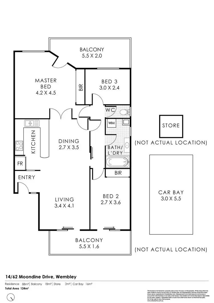 Floorplan of Homely apartment listing, 14/62 Moondine Drive, Wembley WA 6014