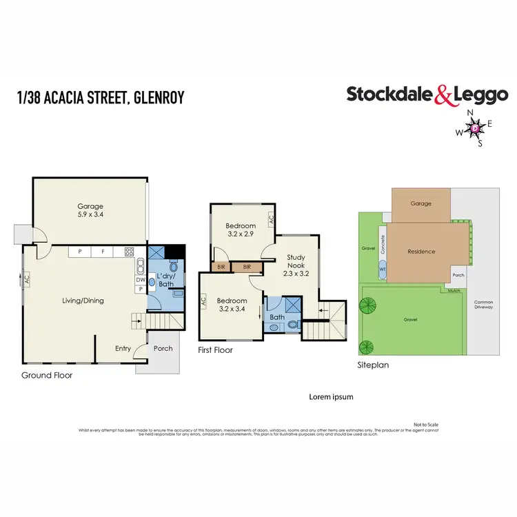 Floorplan of Homely townhouse listing, 1/38 Acacia Street, Glenroy VIC 3046