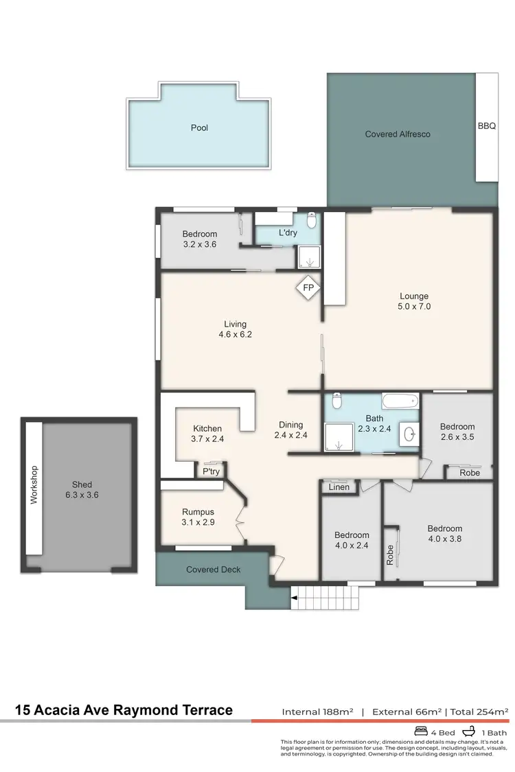 Floorplan of Homely house listing, 15 Acacia Avenue, Raymond Terrace NSW 2324