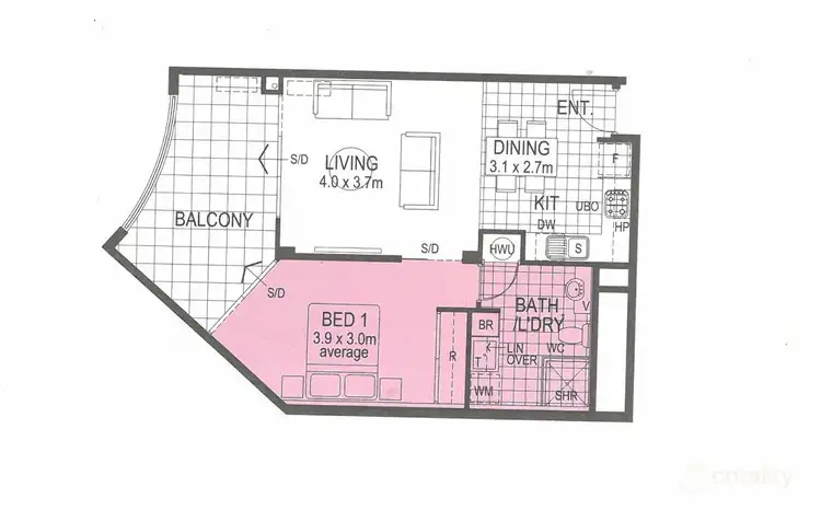 Floorplan of Homely apartment listing, 91/69 Milligan Street, Perth WA 6000