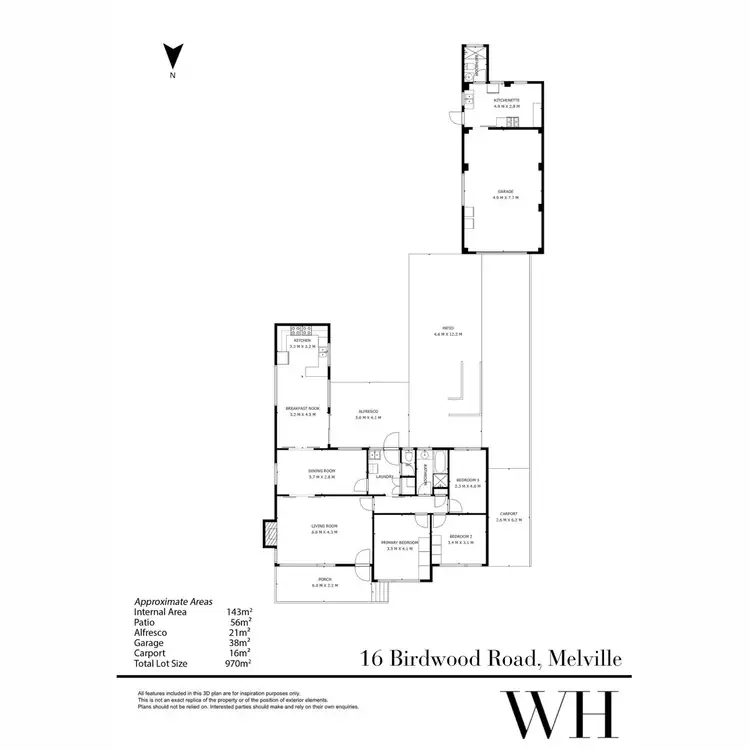 Floorplan of Homely house listing, 16 Birdwood Road, Melville WA 6156