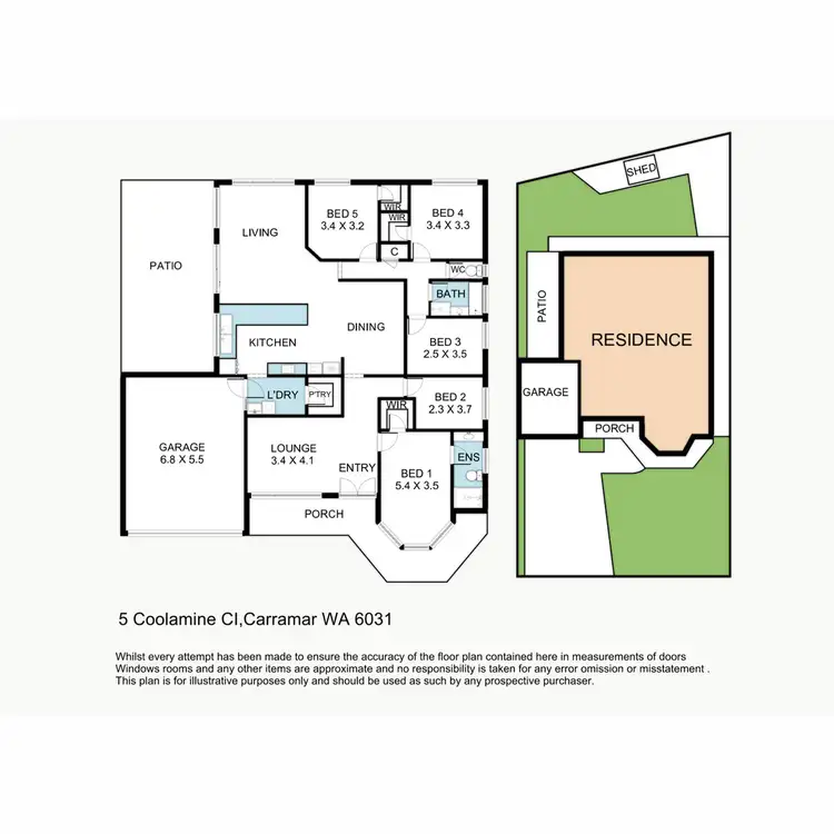 Floorplan of Homely house listing, 5 Coolamine Close, Carramar WA 6031