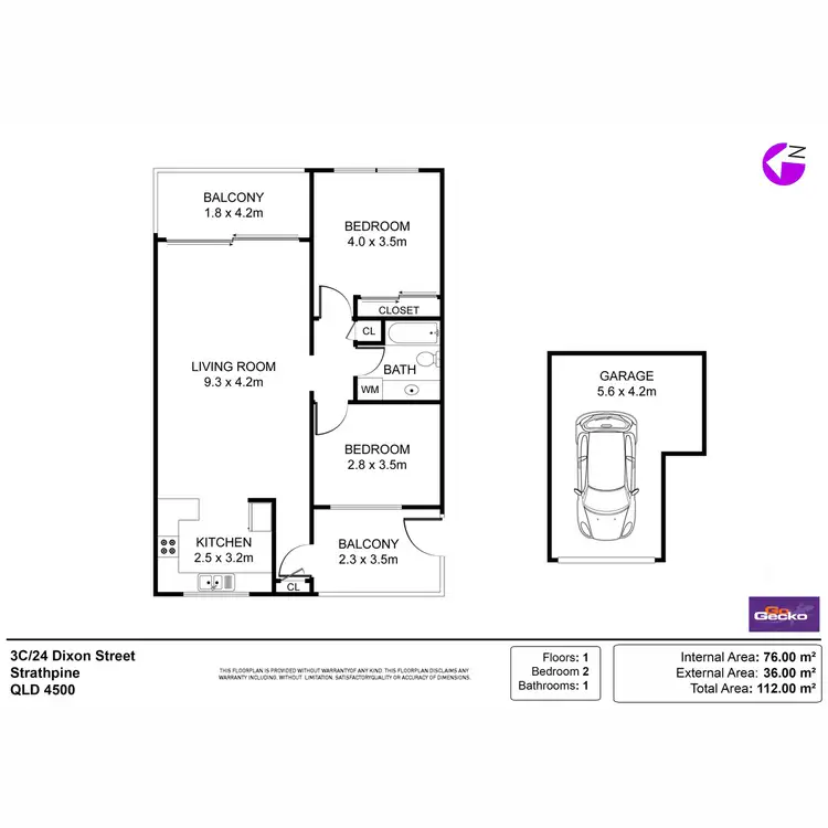 Floorplan of Homely unit listing, 3C/24 Dixon Street, Strathpine QLD 4500