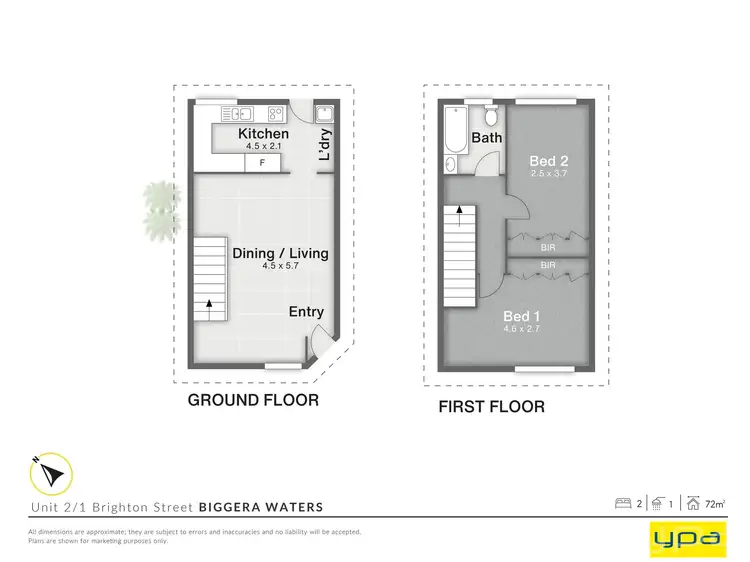 Floorplan of Homely apartment listing, 2/1 Brighton Street, Biggera Waters QLD 4216