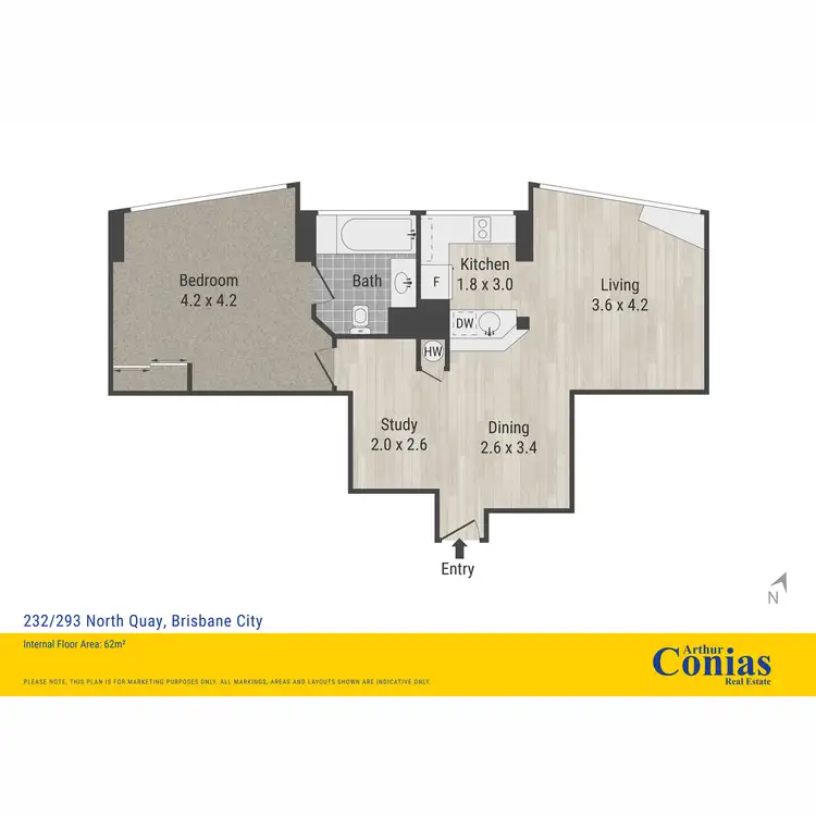Floorplan of Homely apartment listing, 232/293 North Quay, Brisbane City QLD 4000