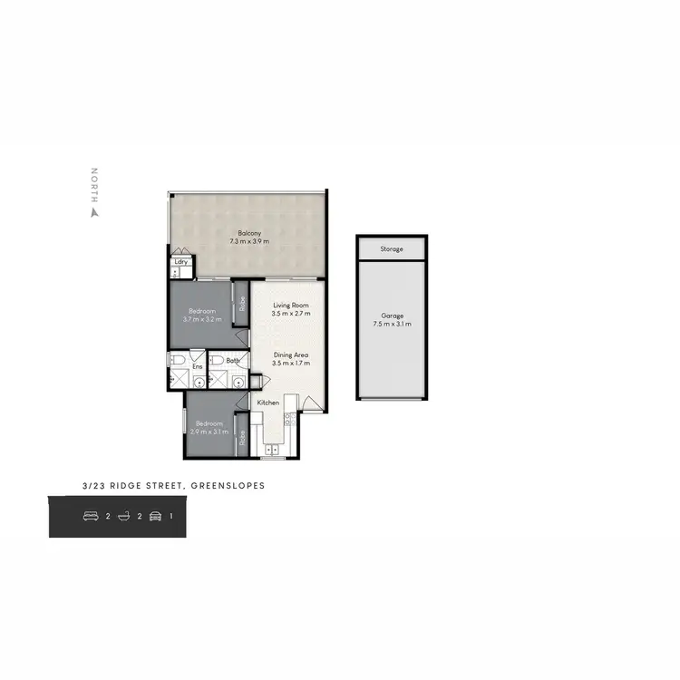 Floorplan of Homely unit listing, 3/23 Ridge Street, Greenslopes QLD 4120