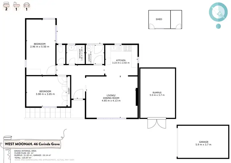 Floorplan of Homely house listing, 46 Corinda Grove, West Moonah TAS 7009