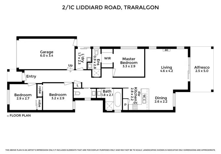 Floorplan of Homely house listing, 2/1C Liddiard Road, Traralgon VIC 3844