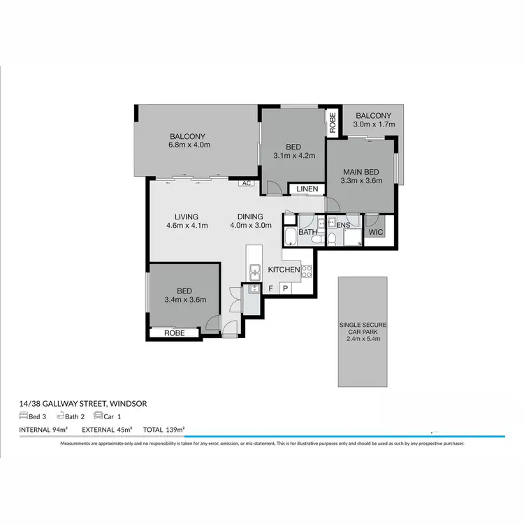 Floorplan of Homely apartment listing, 14/38 Gallway Street, Windsor QLD 4030