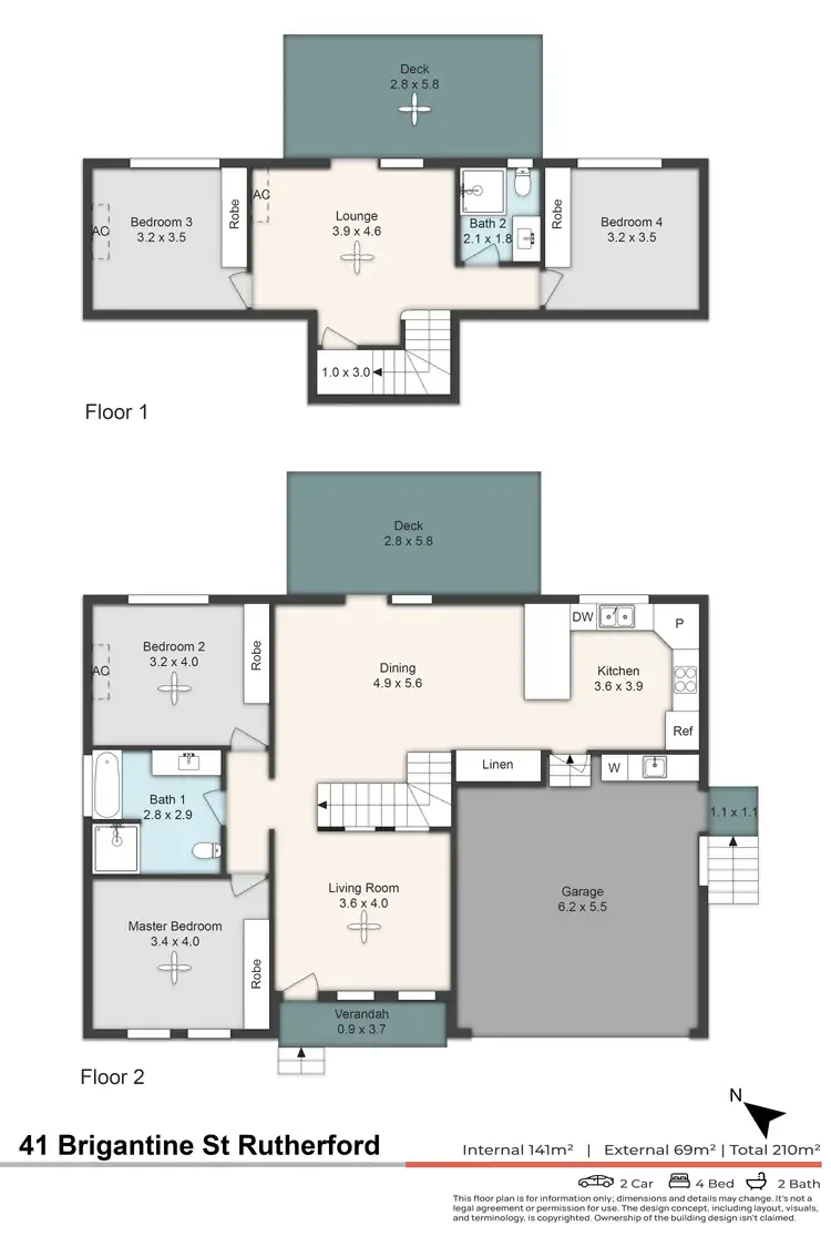 Floorplan of Homely house listing, 41 Brigantine Street, Rutherford NSW 2320