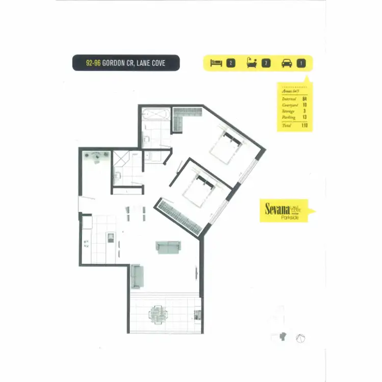 Floorplan of Homely unit listing, A604/7-13 Centennial Avenue, Lane Cove NSW 2066