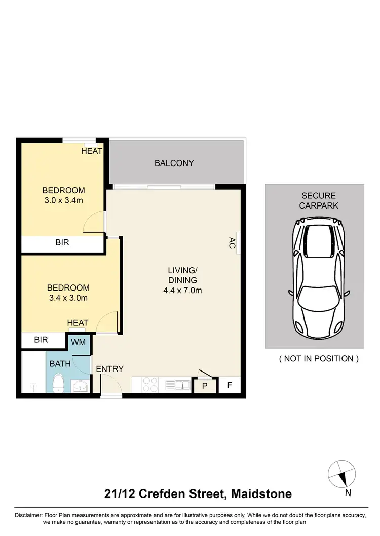 Floorplan of Homely apartment listing, 21/12 Crefden Street, Maidstone VIC 3012