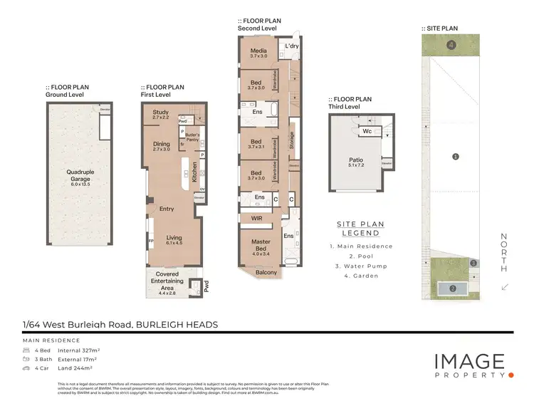 Floorplan of Homely townhouse listing, 1/64 West Burleigh Road, Burleigh Heads QLD 4220