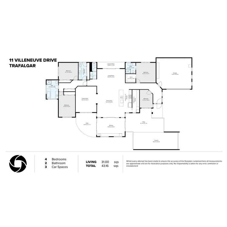 Floorplan of Homely house listing, 11 Villeneuve Drive, Trafalgar VIC 3824