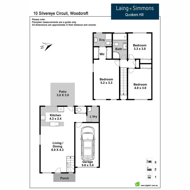 Floorplan of Homely semi-detached listing, 10 Silvereye Circuit, Woodcroft NSW 2767