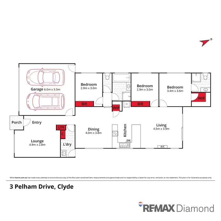 Floorplan of Homely house listing, 3 Pelham Drive, Clyde VIC 3978