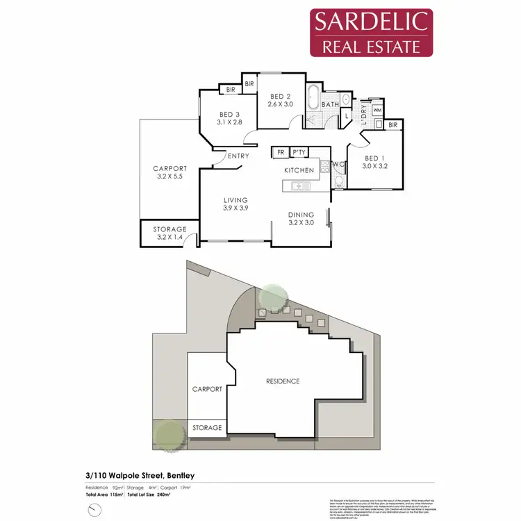 Floorplan of Homely villa listing, 3/110 Walpole Street, Bentley WA 6102
