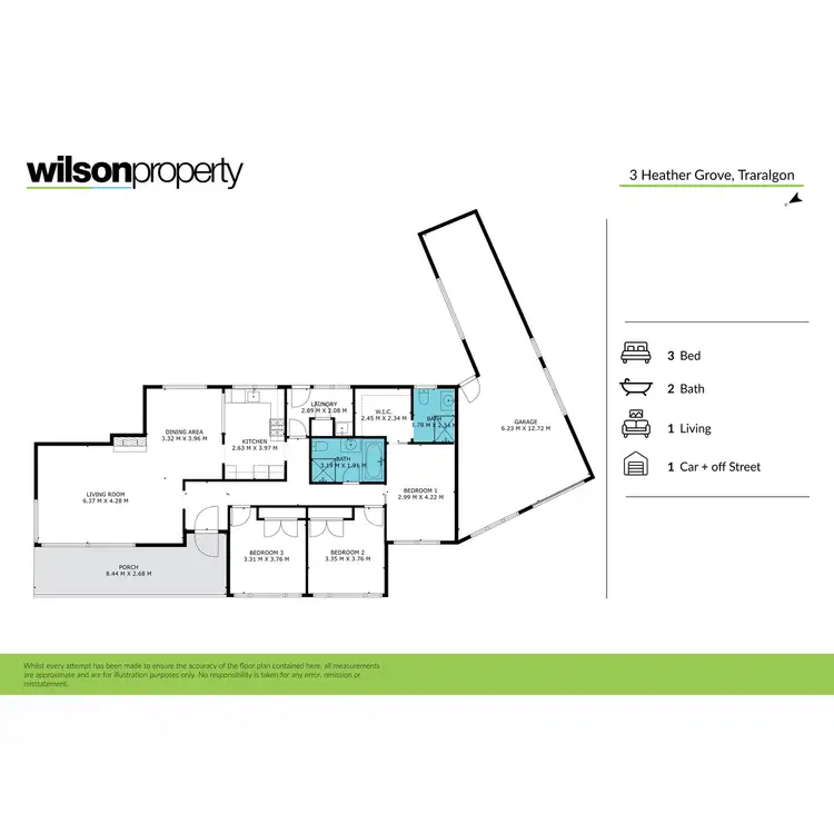 Floorplan of Homely house listing, 3 Heather Grove, Traralgon VIC 3844