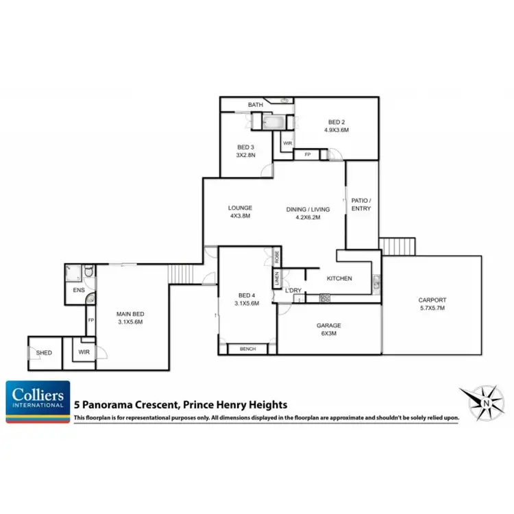 Floorplan of Homely house listing, 5 Panorama Crescent, Prince Henry Heights QLD 4350