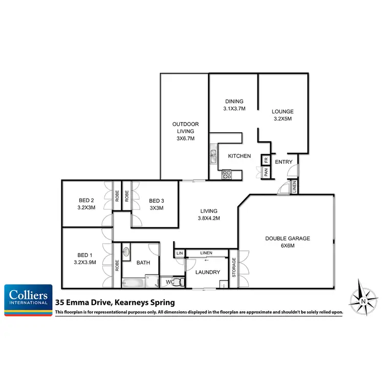 Floorplan of Homely house listing, 35 Emma Drive, Kearneys Spring QLD 4350