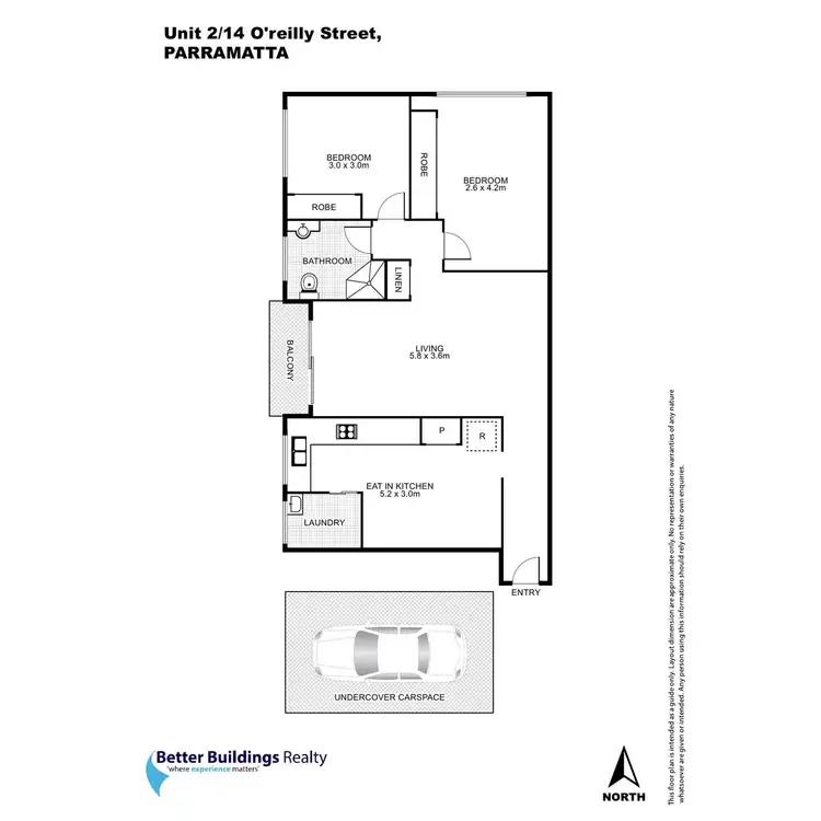 Floorplan of Homely apartment listing, 2/14 O'Reilly Street, Parramatta NSW 2150