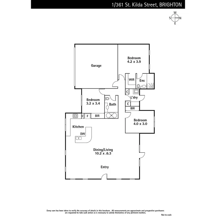Floorplan of Homely townhouse listing, 1/361 St Kilda Street, Brighton VIC 3186