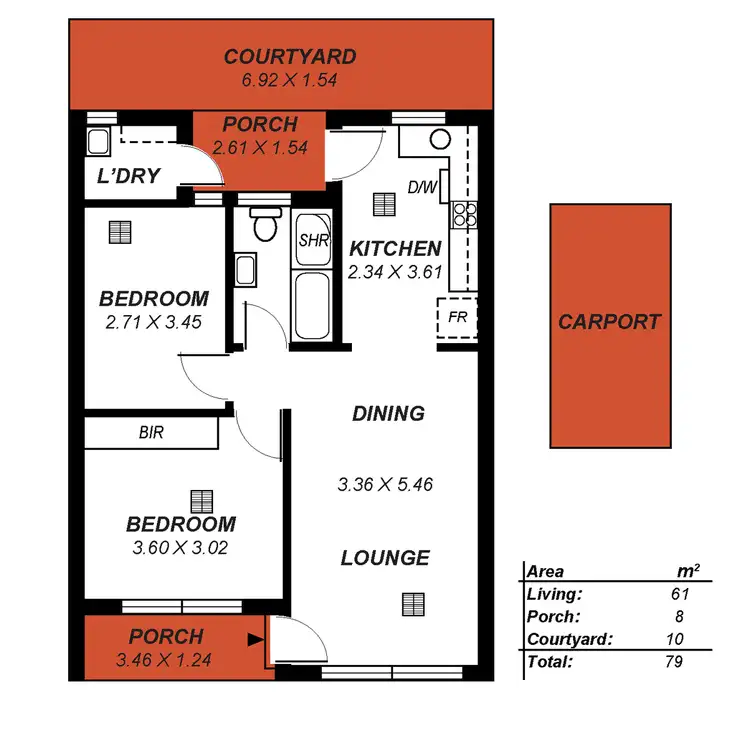 Floorplan of Homely unit listing, 7/45 Princes Road, Kingswood SA 5062