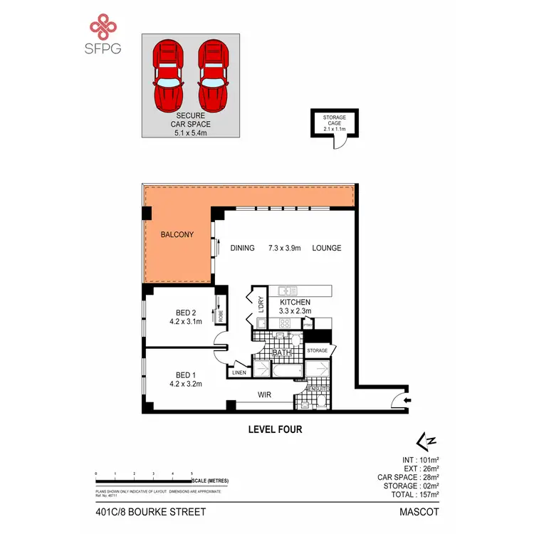 Floorplan of Homely apartment listing, 401C/8 Bourke Street, Mascot NSW 2020