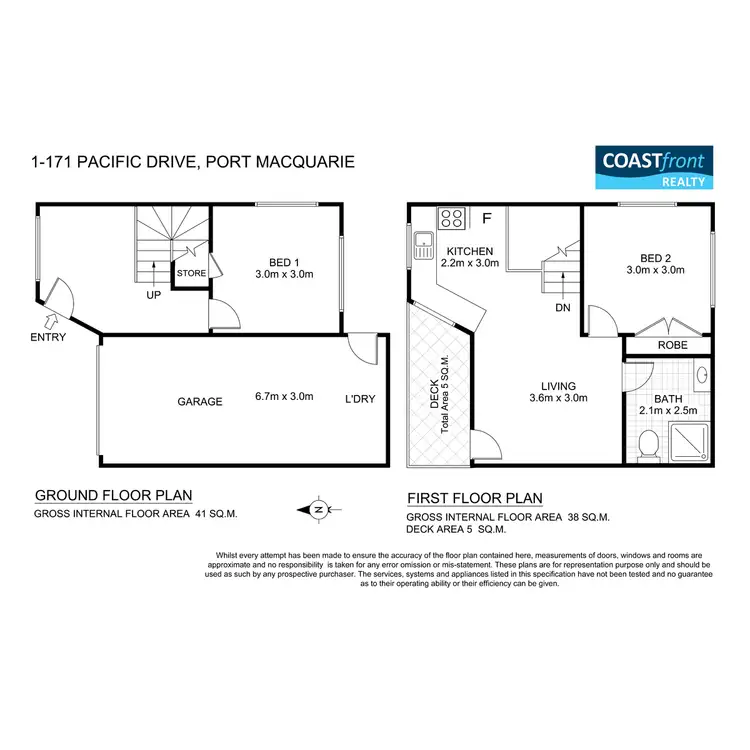Floorplan of Homely unit listing, 1/171 Pacific Drive, Port Macquarie NSW 2444