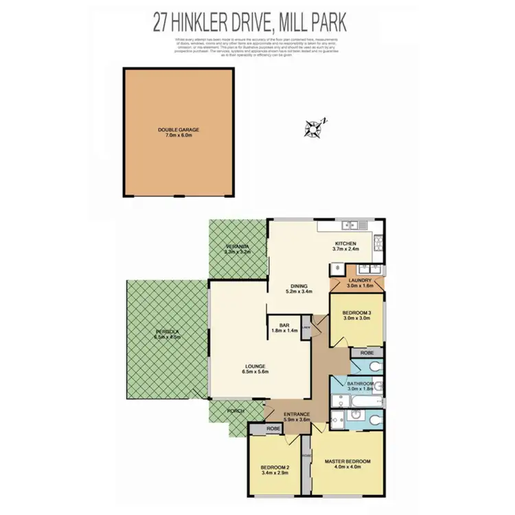 Floorplan of Homely house listing, 27 Hinkler Drive, Mill Park VIC 3082