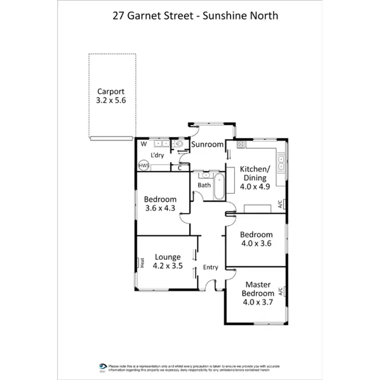 Floorplan of Homely house listing, 27 Garnet Street, Sunshine North VIC 3020